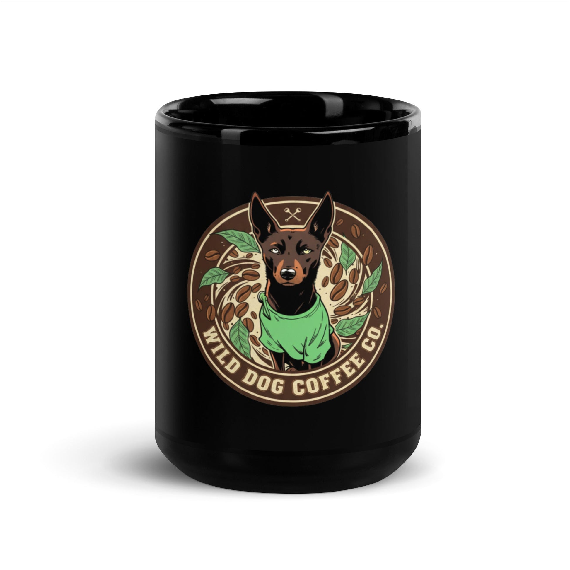 Black Glossy Mug – coffee or tea by Wild Dog Coffee Co Black Glossy Mug by Wild Dog Coffee Co.