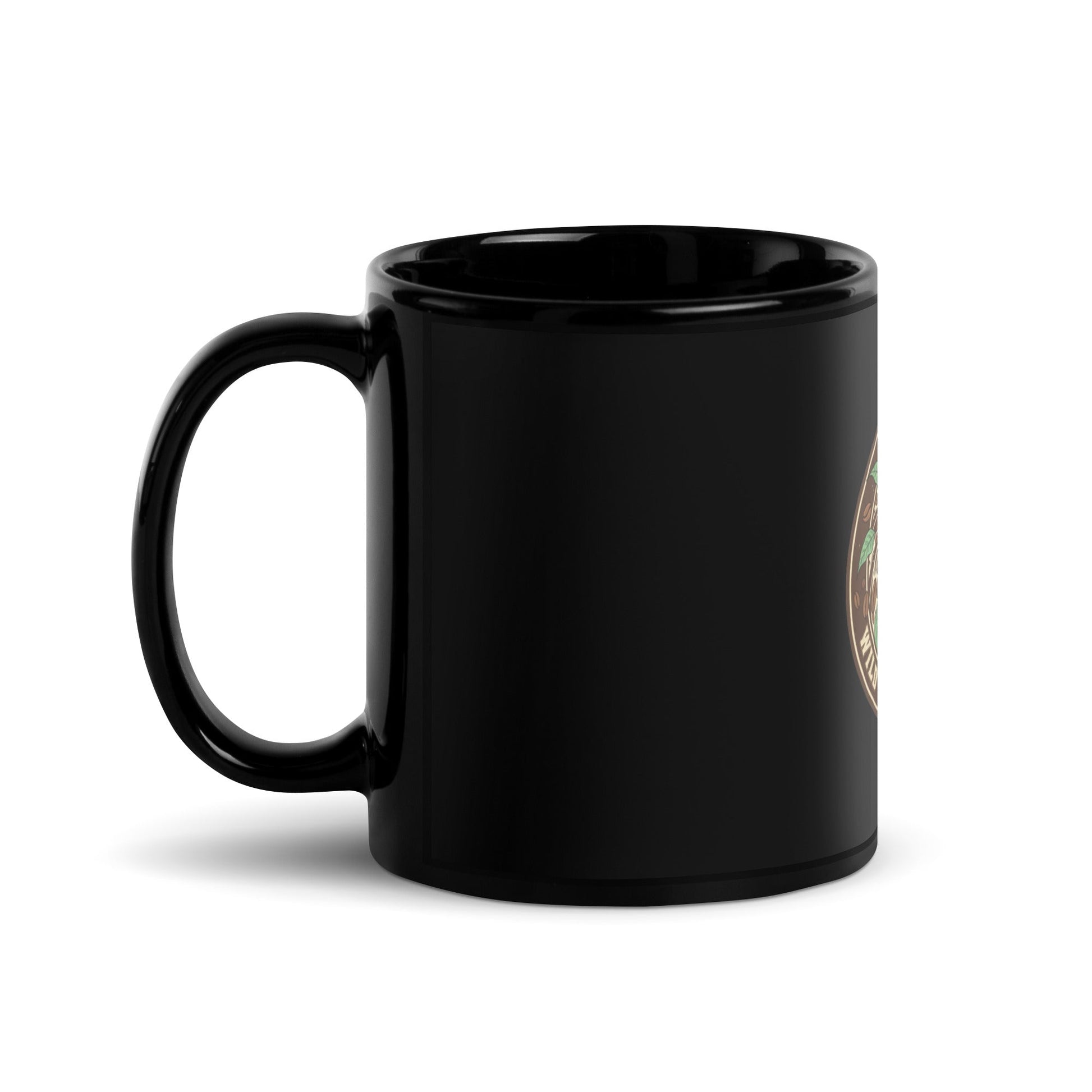 Black Glossy Mug – coffee or tea by Wild Dog Coffee Co Black Glossy Mug by Wild Dog Coffee Co.
