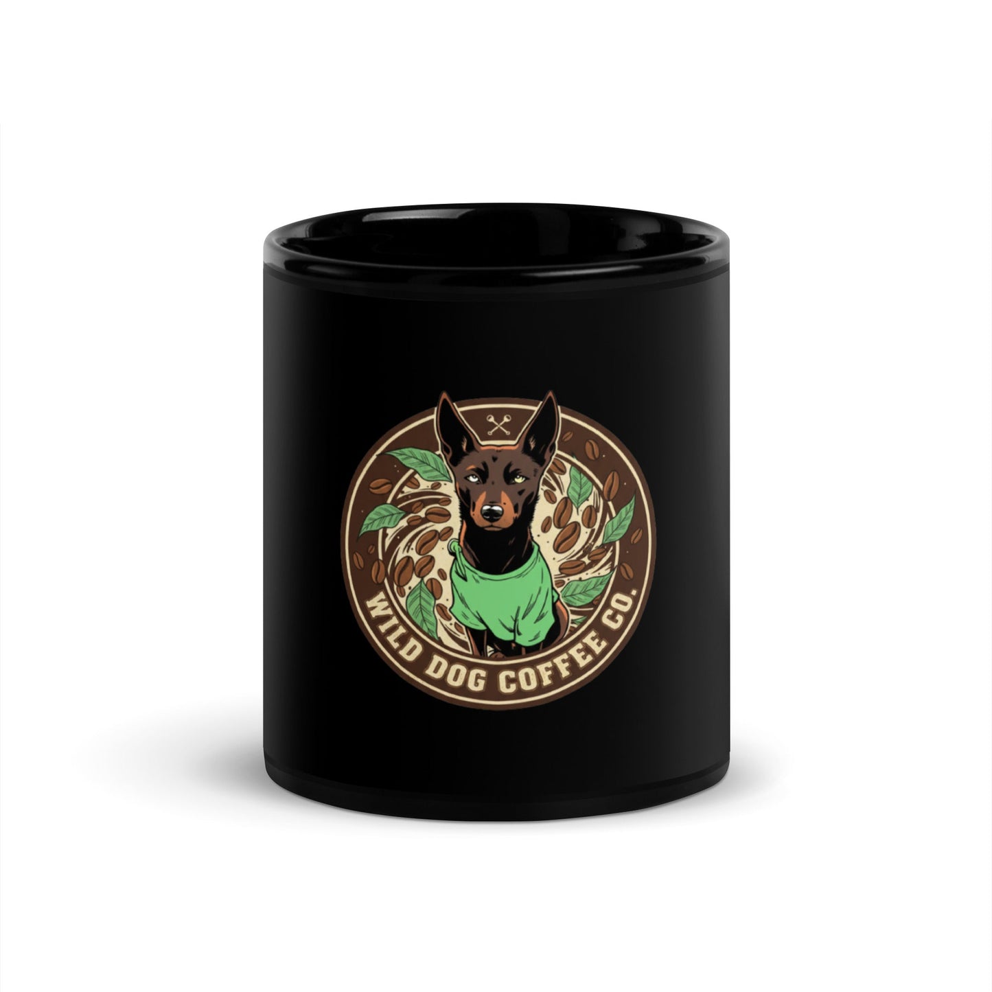 Black Glossy Mug – coffee or tea by Wild Dog Coffee Co Black Glossy Mug by Wild Dog Coffee Co.