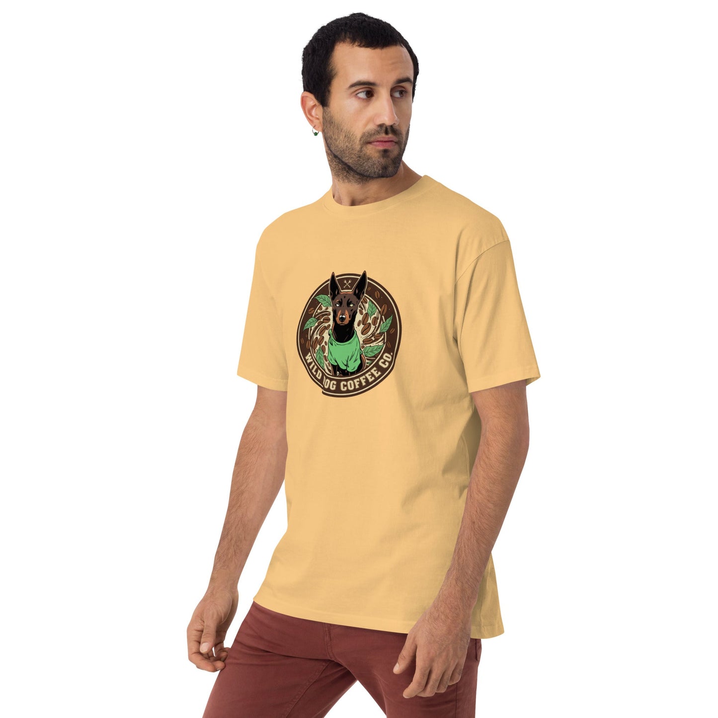 Men’s premium heavyweight tee – coffee or tea by Wild Dog Coffee Co Men’s premium heavyweight tee by Wild Dog Coffee Co.