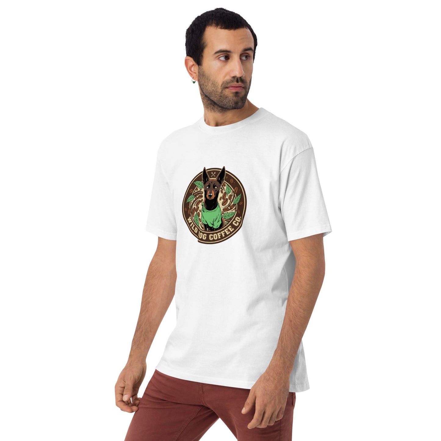 Men’s premium heavyweight tee – coffee or tea by Wild Dog Coffee Co Men’s premium heavyweight tee by Wild Dog Coffee Co.