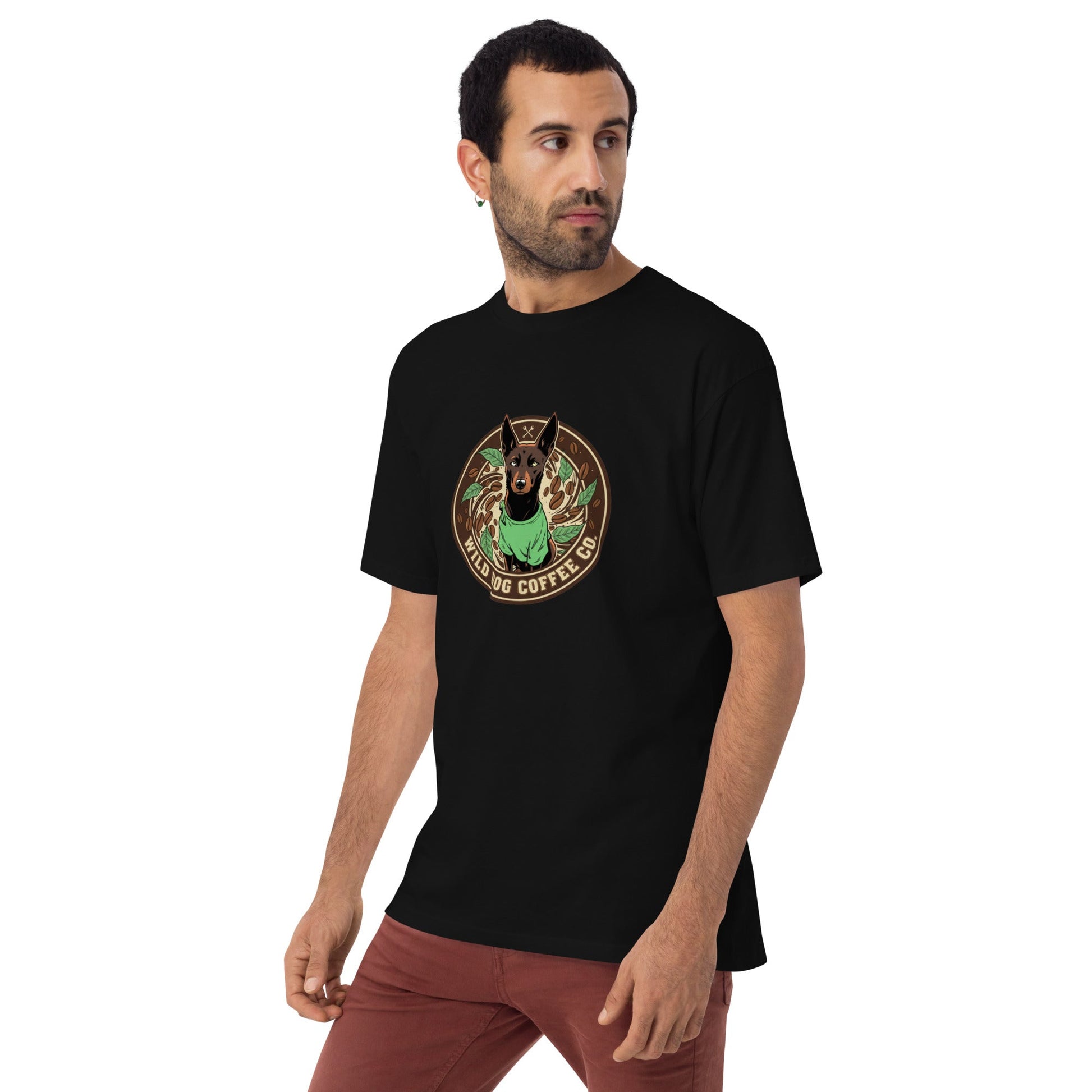 Men’s premium heavyweight tee – coffee or tea by Wild Dog Coffee Co Men’s premium heavyweight tee by Wild Dog Coffee Co.