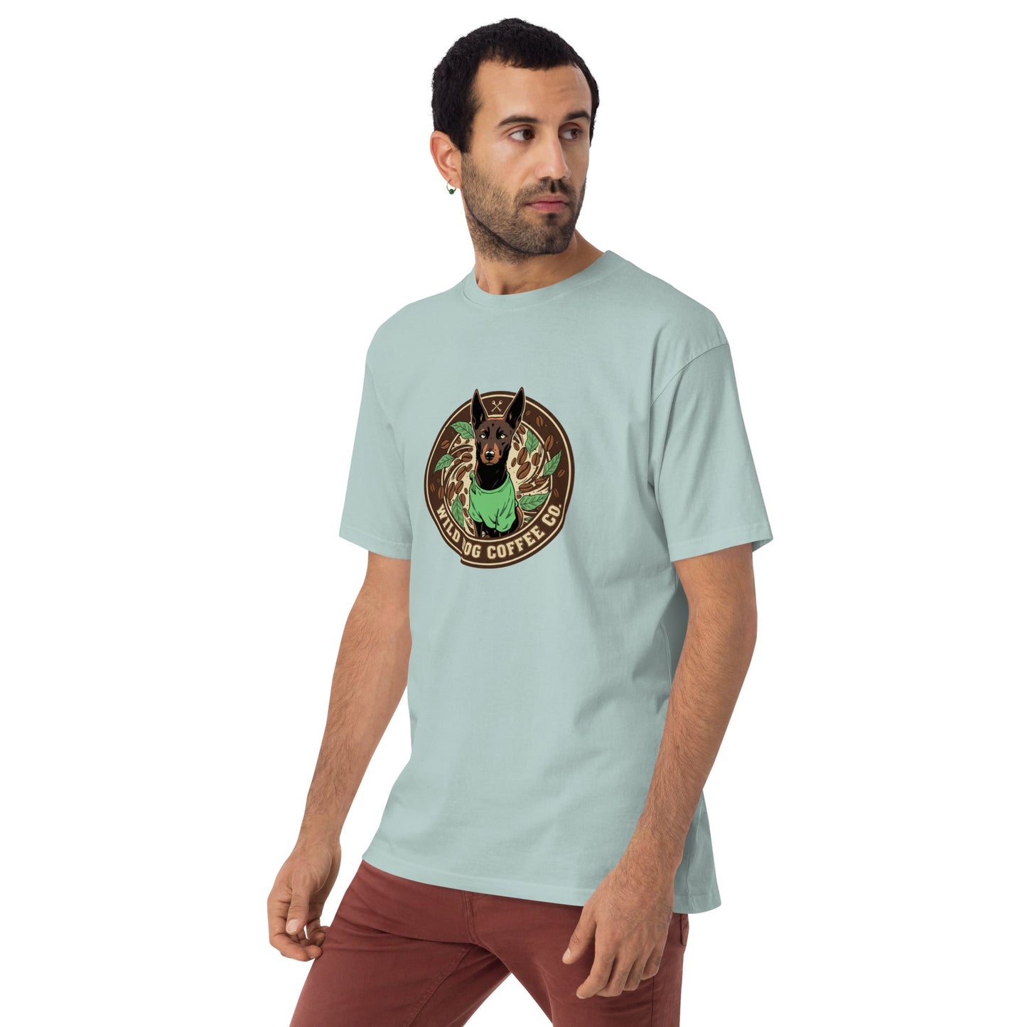 Men’s premium heavyweight tee – coffee or tea by Wild Dog Coffee Co Men’s premium heavyweight tee by Wild Dog Coffee Co.
