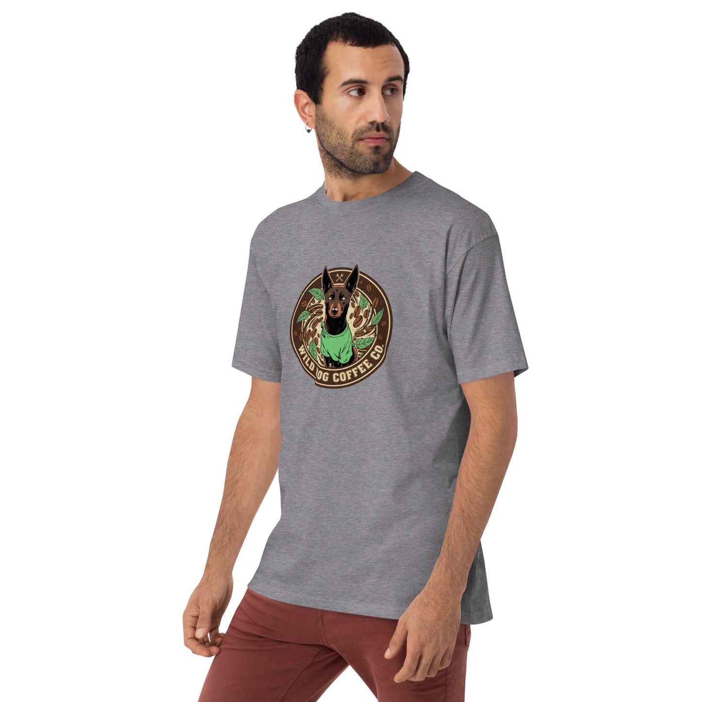 Men’s premium heavyweight tee – coffee or tea by Wild Dog Coffee Co Men’s premium heavyweight tee by Wild Dog Coffee Co.
