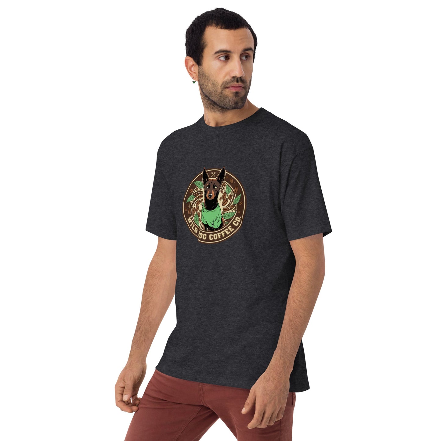 Men’s premium heavyweight tee – coffee or tea by Wild Dog Coffee Co Men’s premium heavyweight tee by Wild Dog Coffee Co.