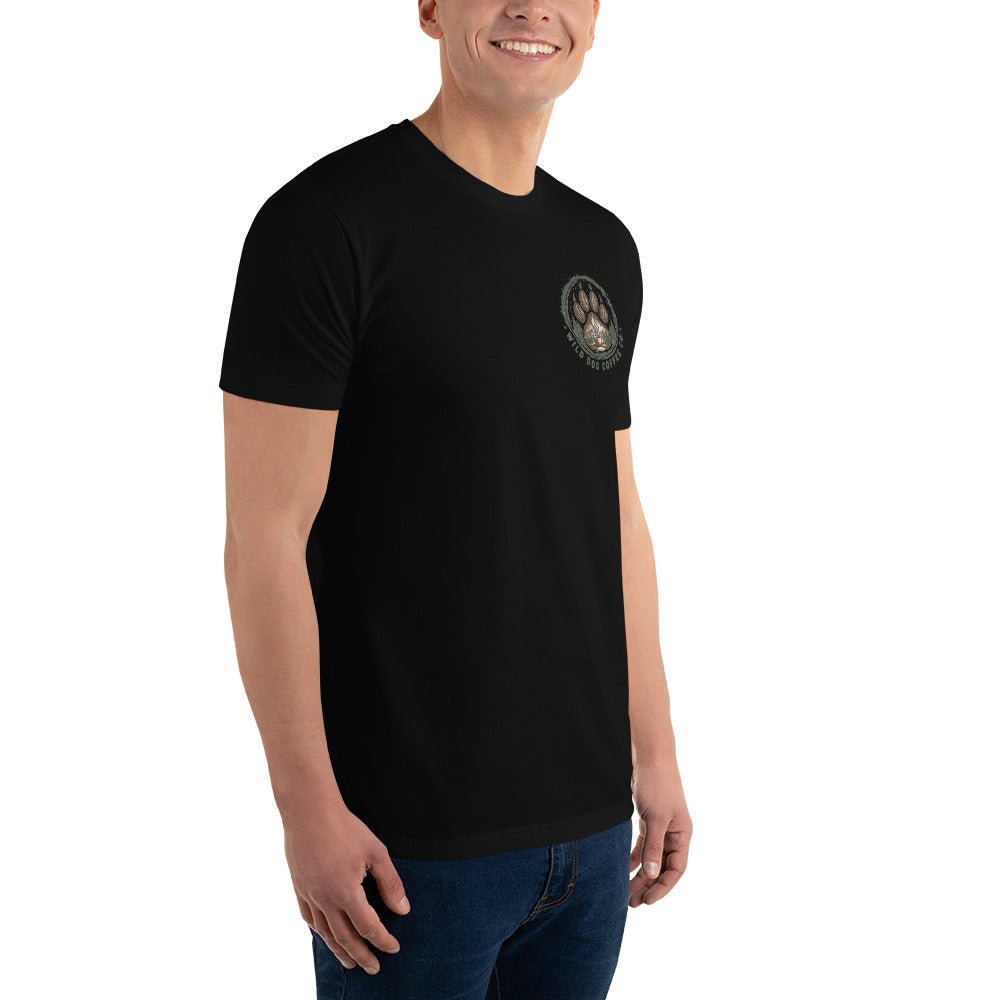 Short Sleeve T-shirt – coffee or tea by Wild Dog Coffee Co Short Sleeve T-shirt by Wild Dog Coffee Co.