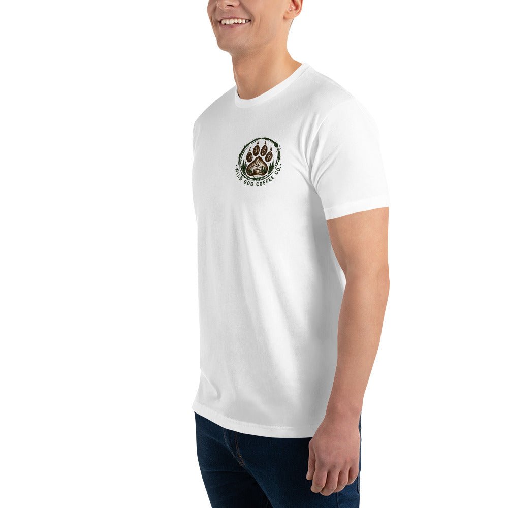 Short Sleeve T-shirt – coffee or tea by Wild Dog Coffee Co Short Sleeve T-shirt by Wild Dog Coffee Co.