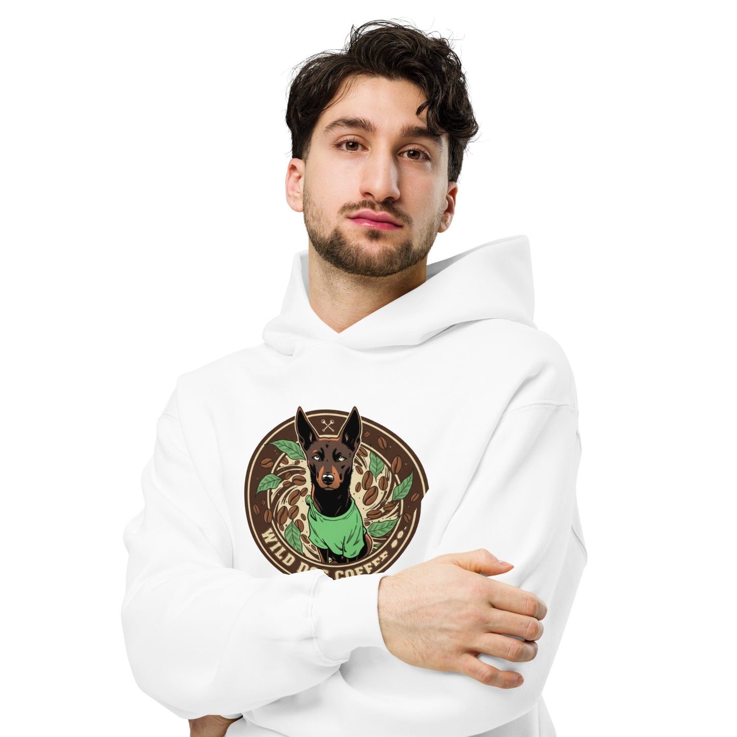 Unisex oversized hoodie – coffee or tea by Wild Dog Coffee Co Unisex oversized hoodie by Wild Dog Coffee Co.