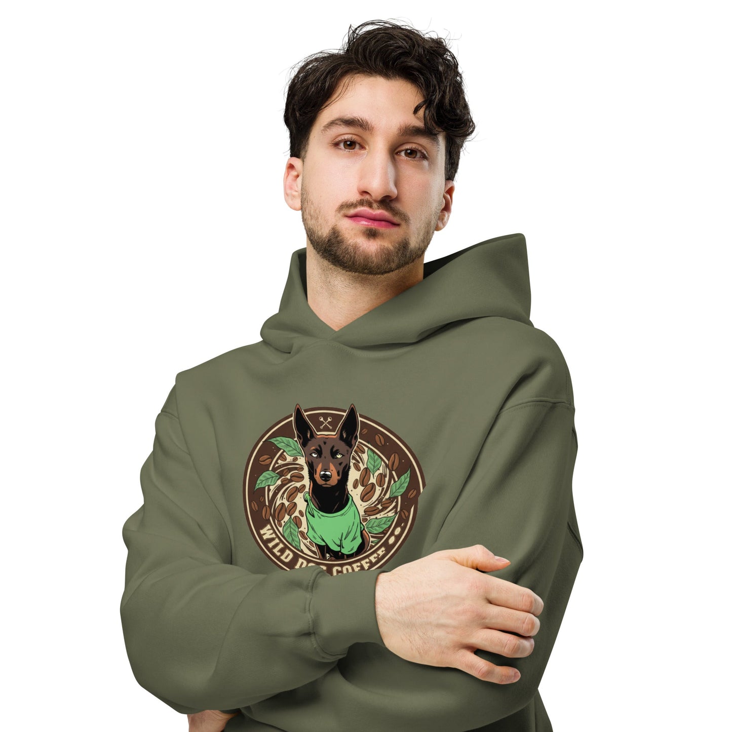 Unisex oversized hoodie – coffee or tea by Wild Dog Coffee Co Unisex oversized hoodie by Wild Dog Coffee Co.