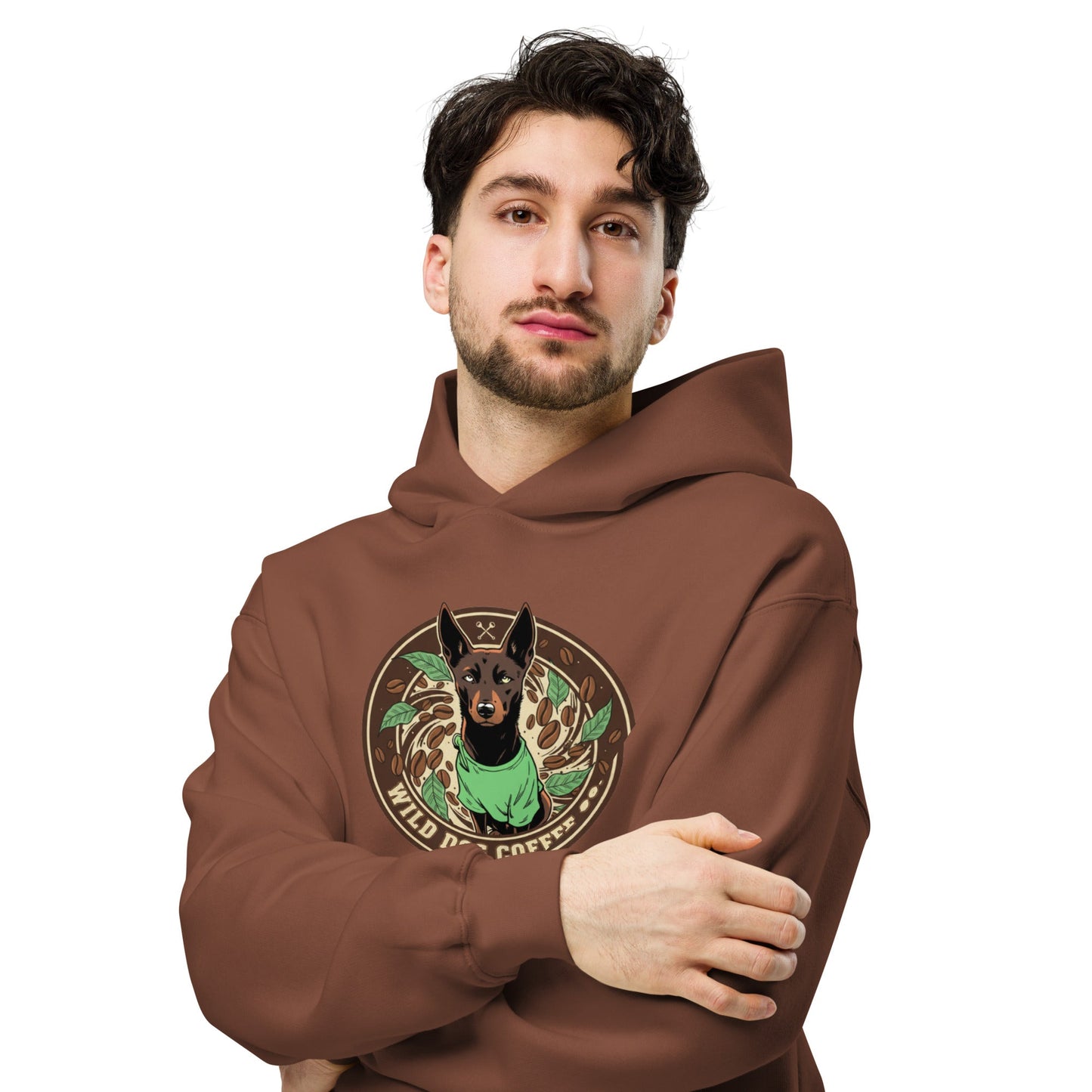 Unisex oversized hoodie – coffee or tea by Wild Dog Coffee Co Unisex oversized hoodie by Wild Dog Coffee Co.