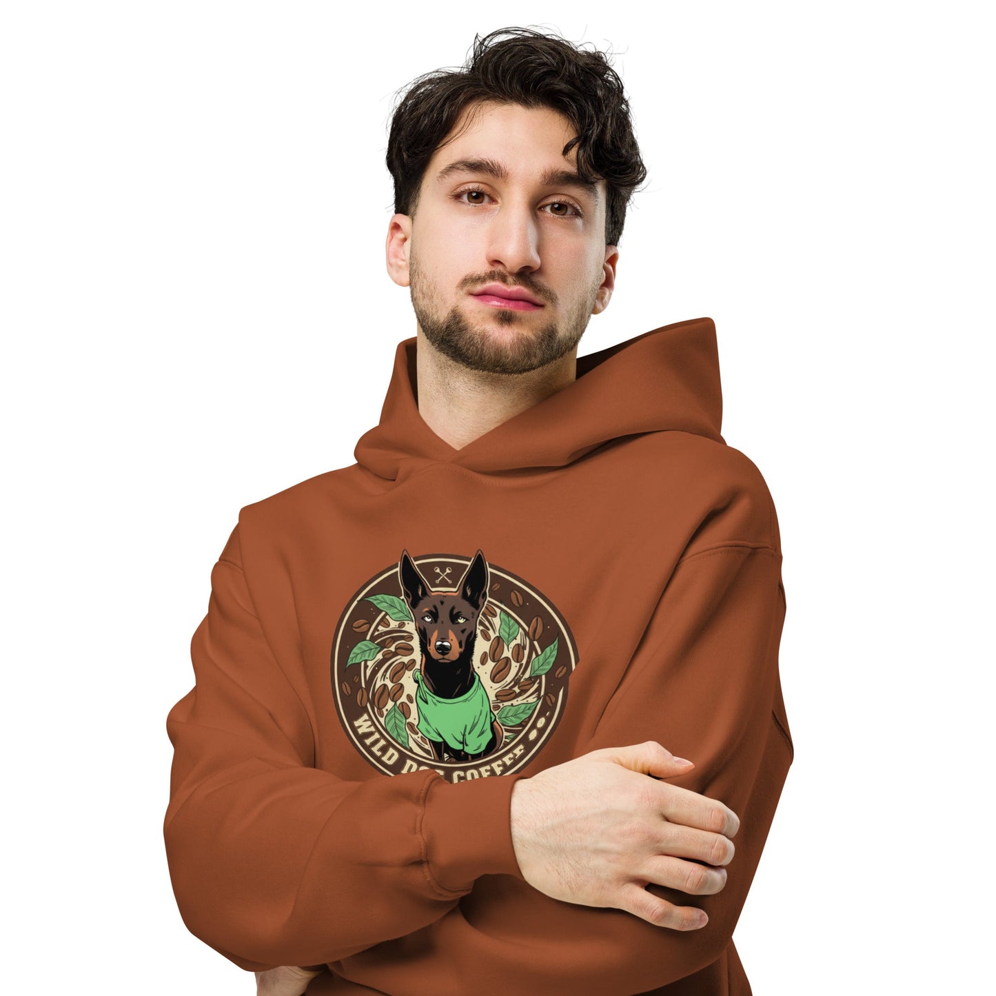 Unisex oversized hoodie – coffee or tea by Wild Dog Coffee Co Unisex oversized hoodie by Wild Dog Coffee Co.