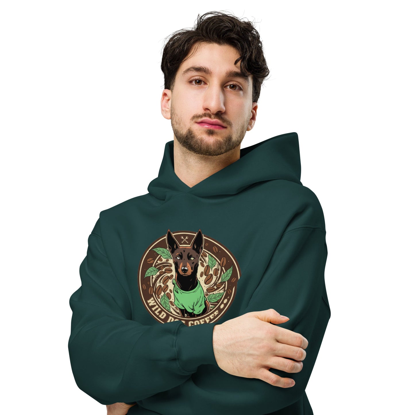 Unisex oversized hoodie – coffee or tea by Wild Dog Coffee Co Unisex oversized hoodie by Wild Dog Coffee Co.