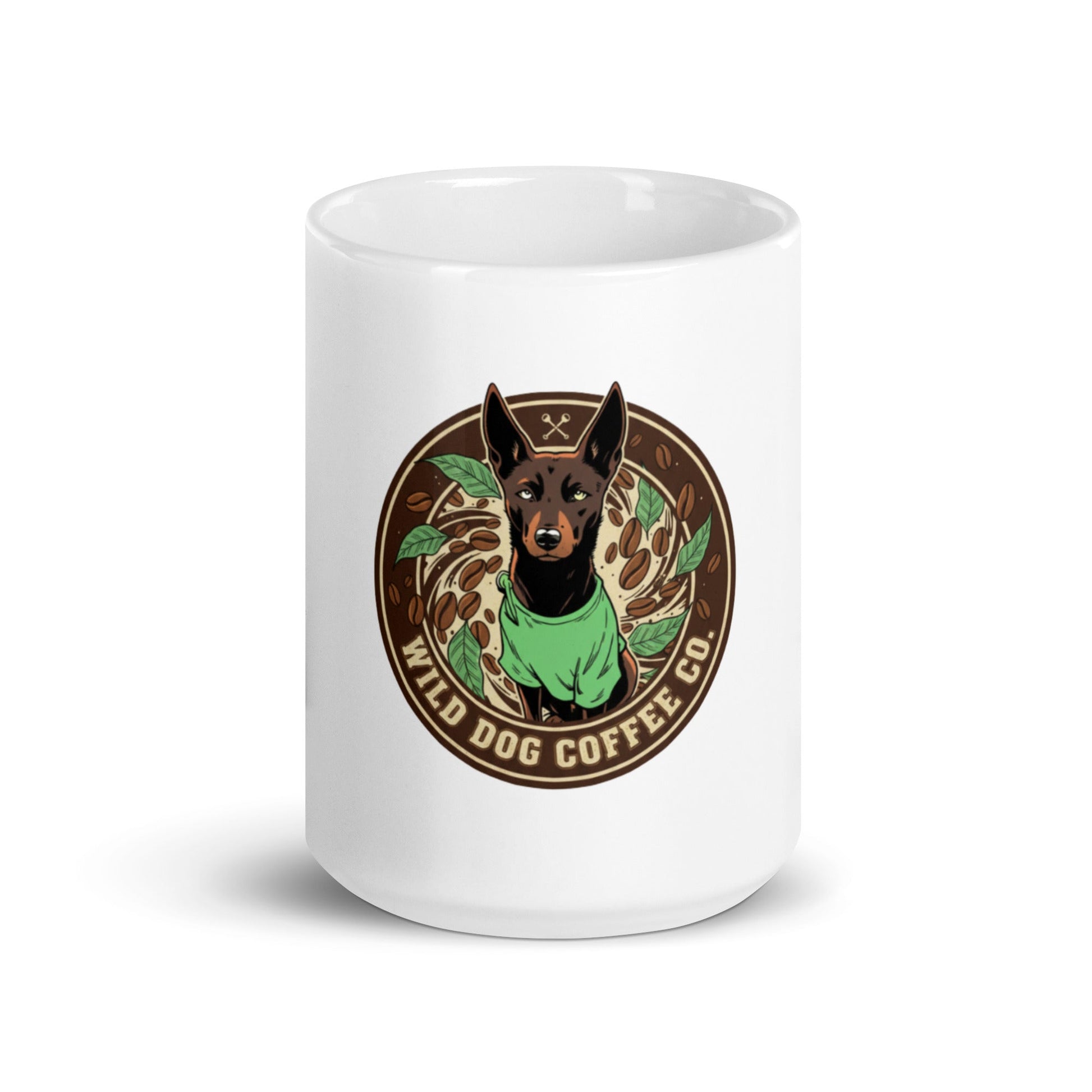 White glossy mug – coffee or tea by Wild Dog Coffee Co White glossy mug by Wild Dog Coffee Co.