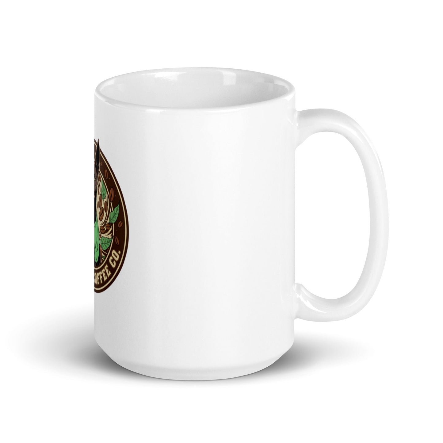 White glossy mug – coffee or tea by Wild Dog Coffee Co White glossy mug by Wild Dog Coffee Co.