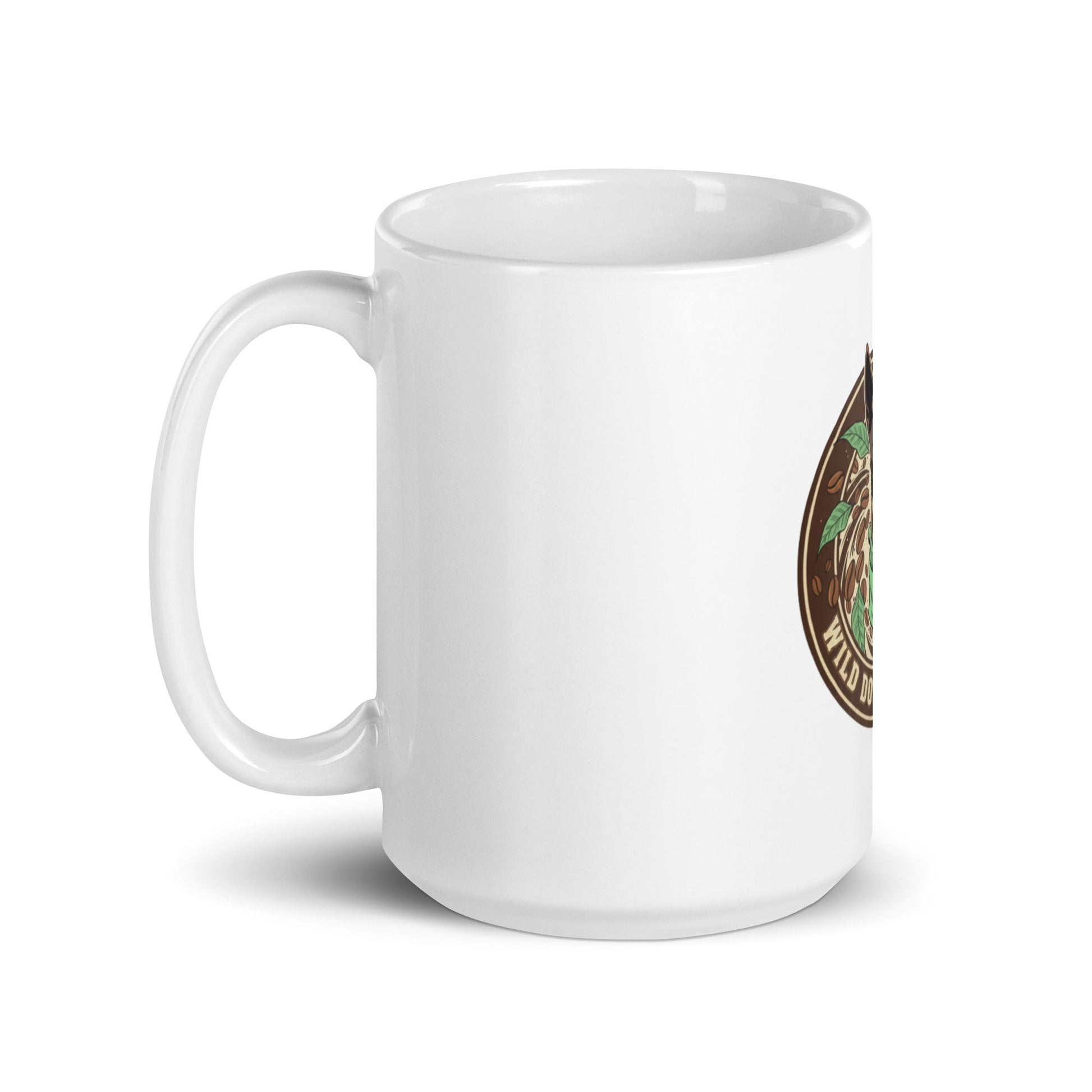 White glossy mug – coffee or tea by Wild Dog Coffee Co White glossy mug by Wild Dog Coffee Co.