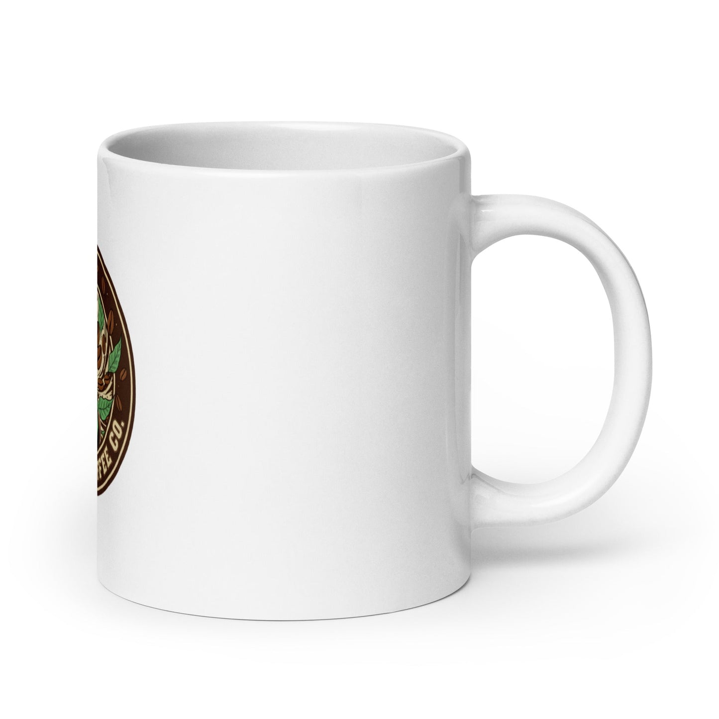 White glossy mug – coffee or tea by Wild Dog Coffee Co White glossy mug by Wild Dog Coffee Co.