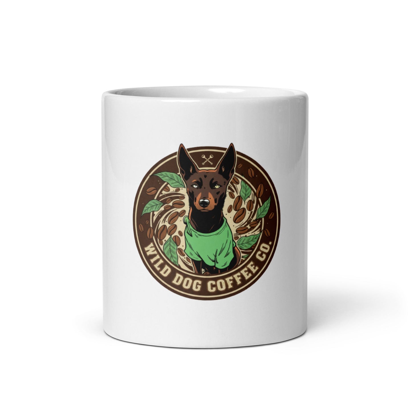 White glossy mug – coffee or tea by Wild Dog Coffee Co White glossy mug by Wild Dog Coffee Co.
