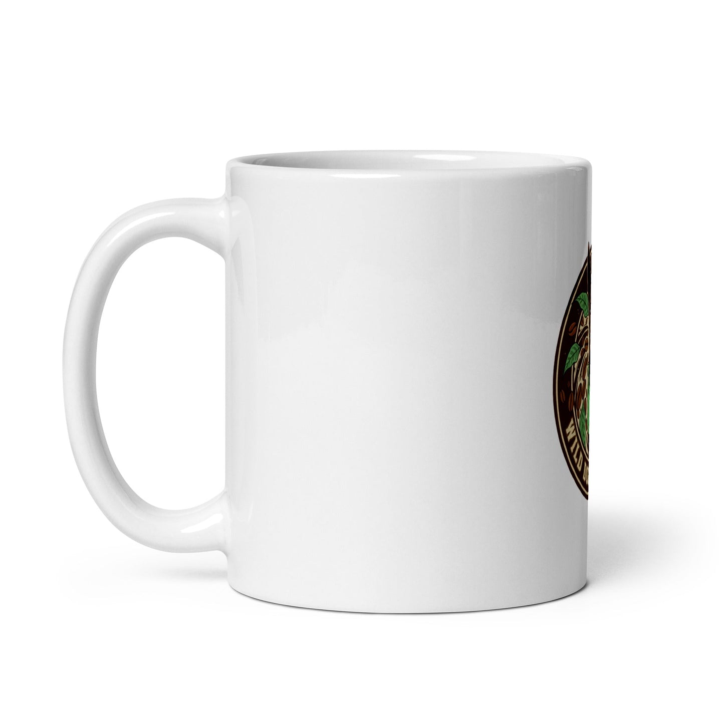 White glossy mug – coffee or tea by Wild Dog Coffee Co White glossy mug by Wild Dog Coffee Co.