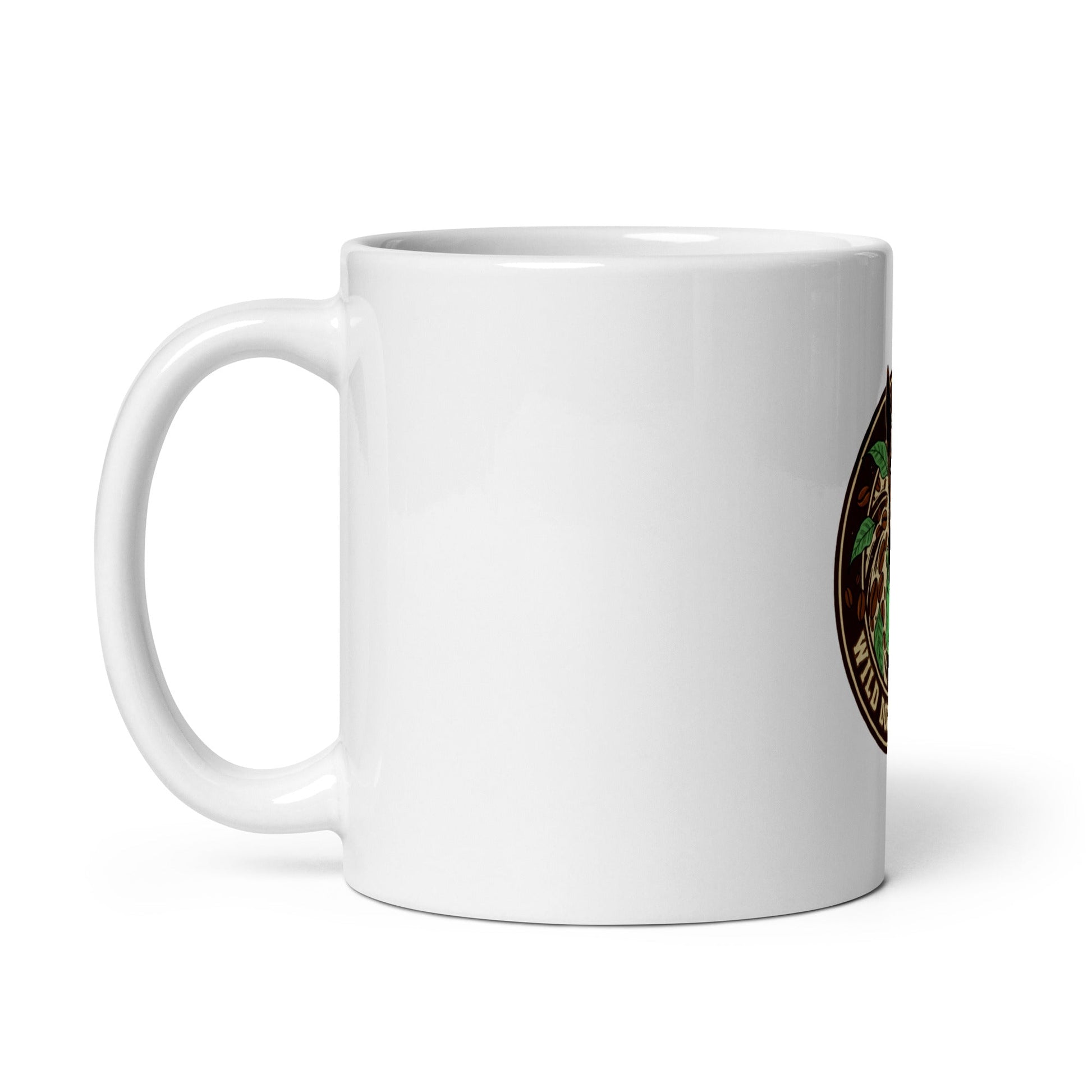 White glossy mug – coffee or tea by Wild Dog Coffee Co White glossy mug by Wild Dog Coffee Co.